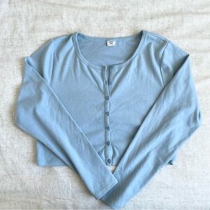 Aritzia sunday best Light Blue Button-Up Cardigan